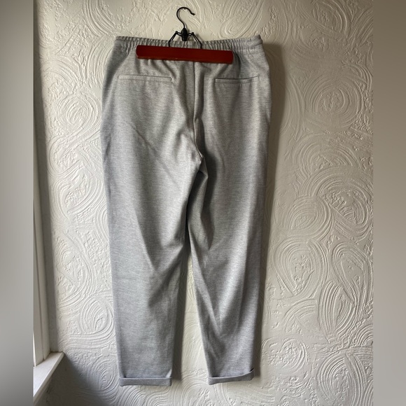 Zara men’s large track pants, narrow leg with cuff, in soft heather grey. - Picture 2 of 5